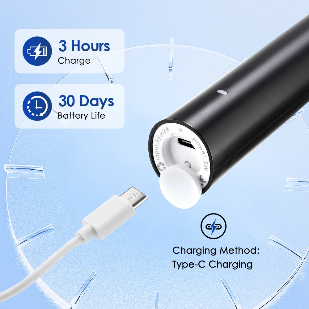 Rotary Electric Toothbrush Rechargeable for Adults, 5 Modes, 4 Heads