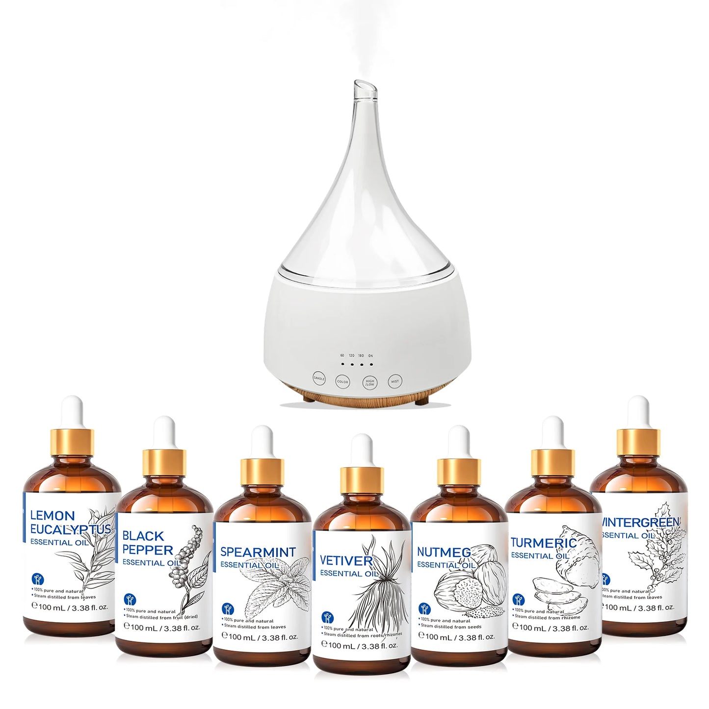HIQILI Pure Essential Oil in Various Fragrances for Aromatherapy