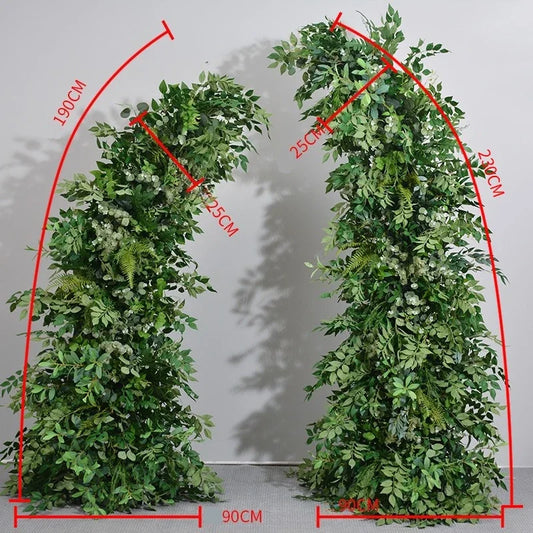 180Cm Artificial Cow Horn Flower & Green Plant Arrangement – Ideal for Proposal Scene, Wedding Arch Decor & Stunning Background