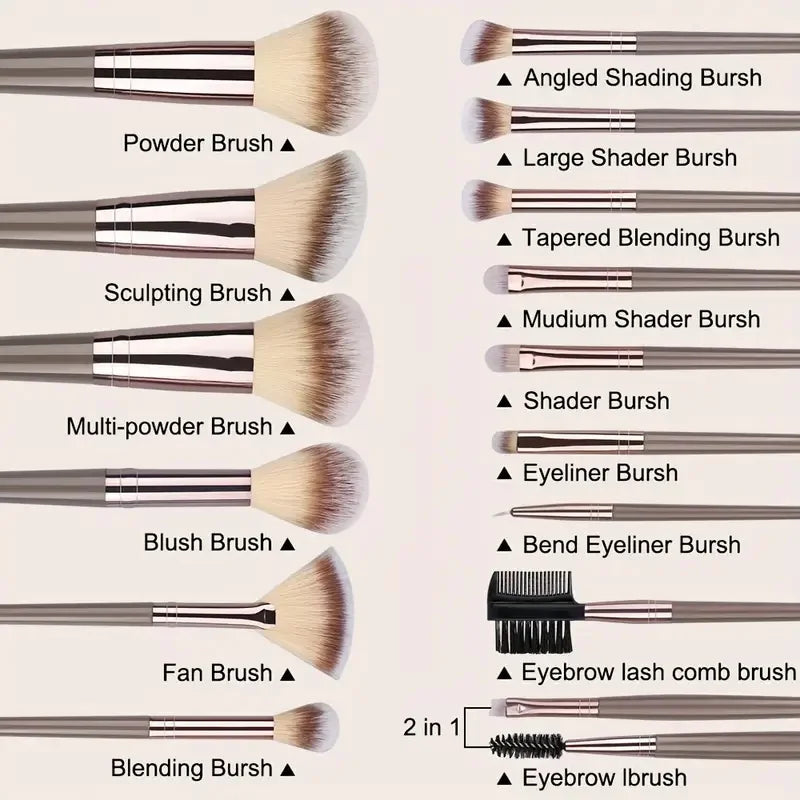 Premium Makeup Brushes Set 3-20 Pcs Synthetic Kabuki Tools
