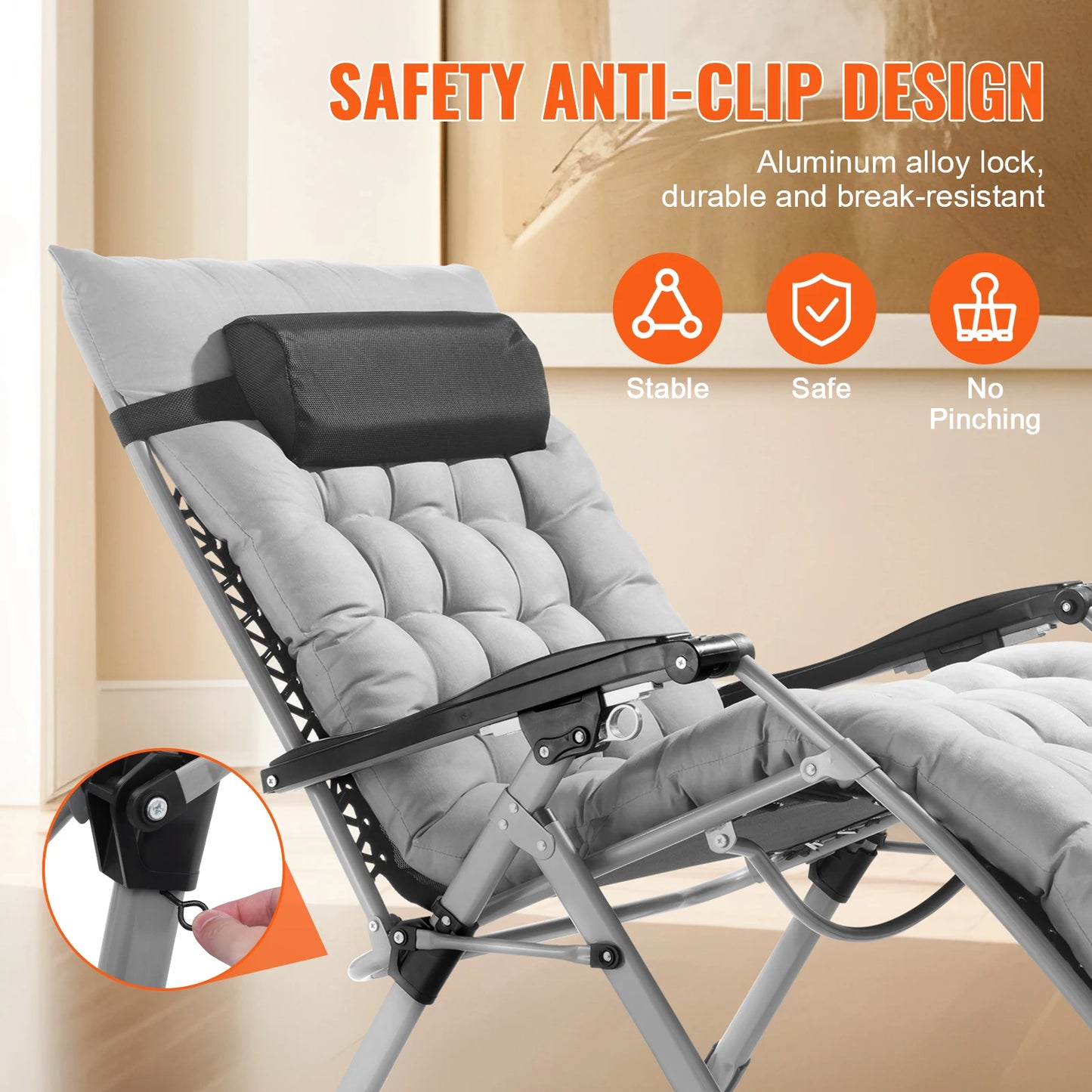 SucceBuy Zero Gravity Chair Outdoor Recliner With Cupholder