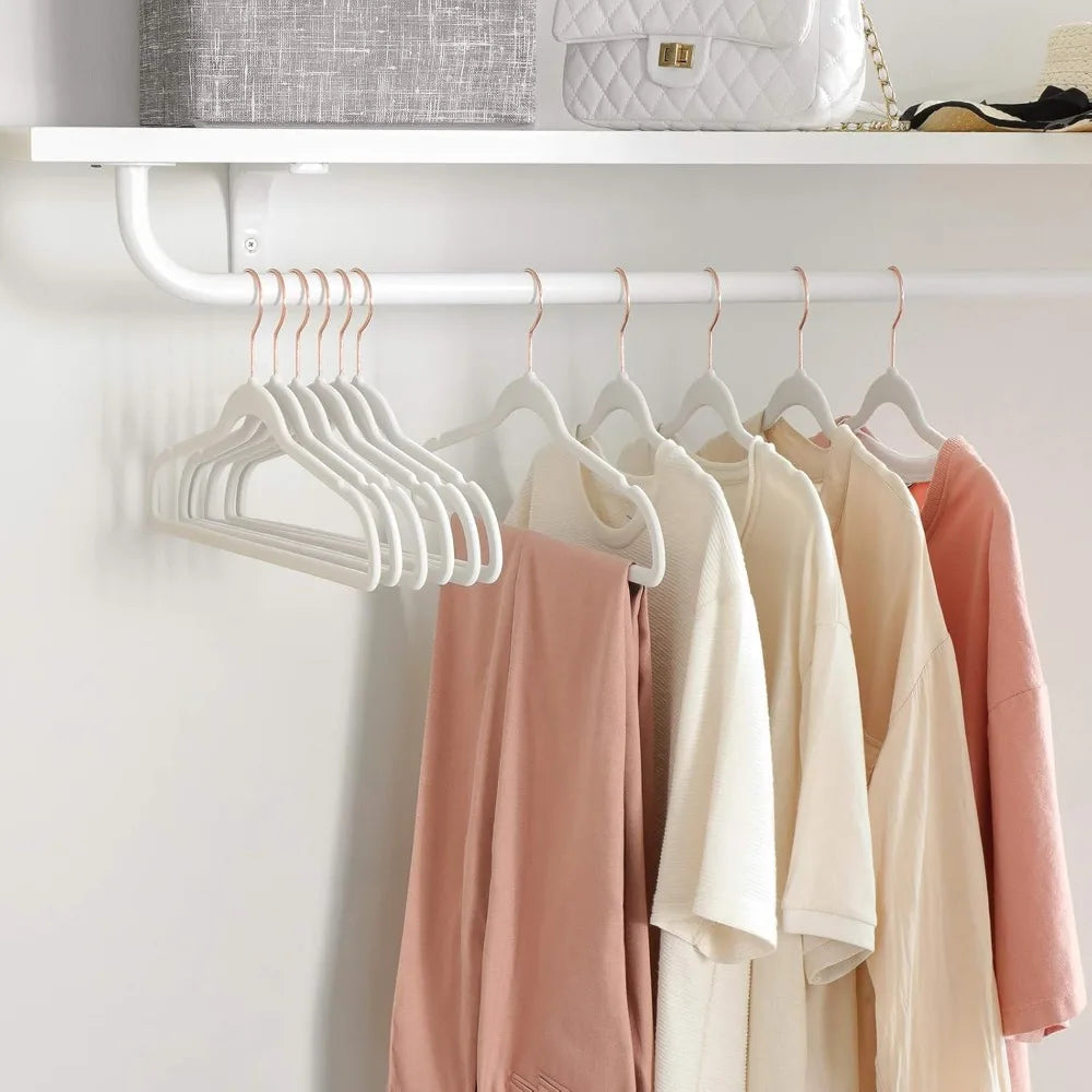 DIAMRI 50pc Rotating Velvet Non-Slip Hangers With 360 Degree Hook