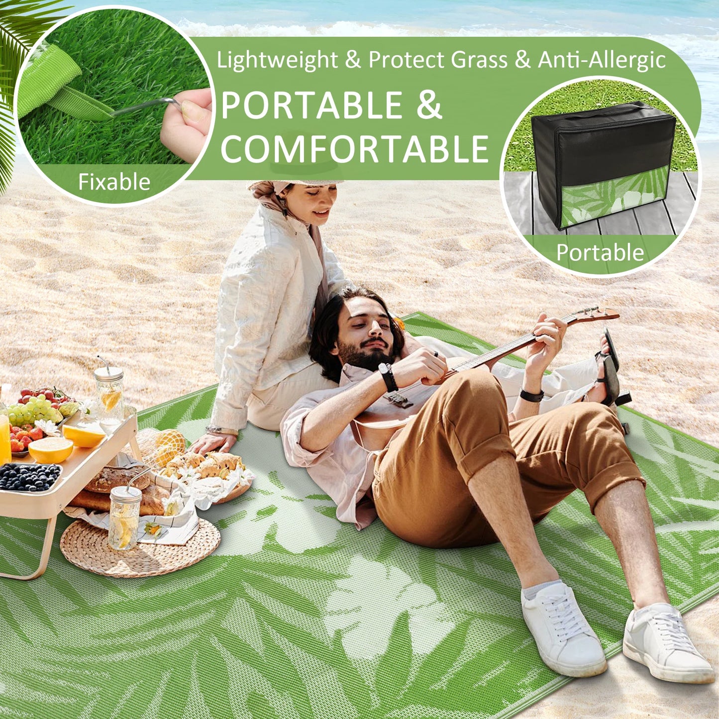 Outdoor Waterproof Polypropylene Rug Recycled Plastic For Patio Deck