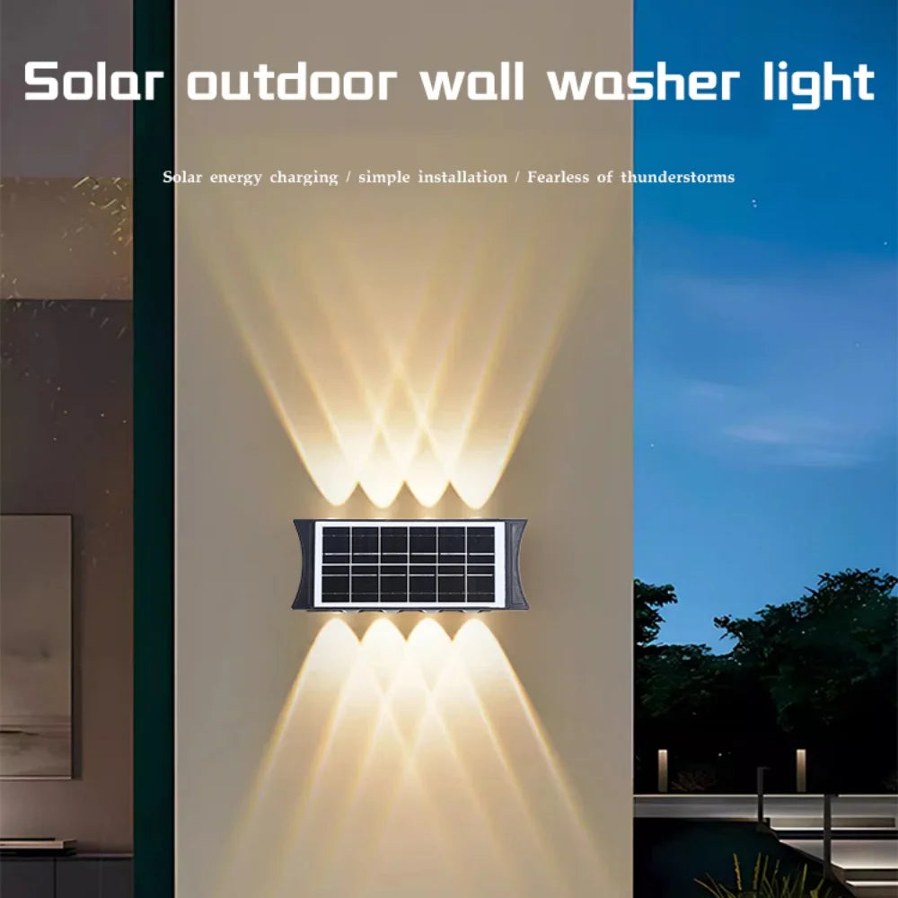 Waterproof Solar LED Wall Lamp Outdoor Garden Patio Decor