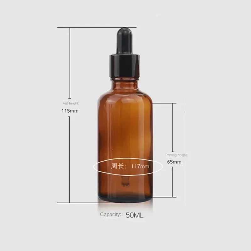 Brown Glass Dropper Bottles 30ml 50ml Refillable For Essential Oils