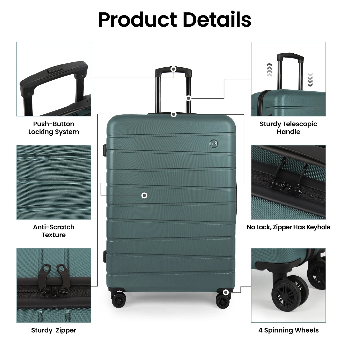 New York XPress Lightweight Hardshell Luggage Rolling Suitcase