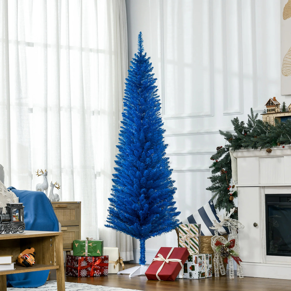 HOMCOM Artificial Pencil Christmas Tree With Realistic Branch Tips