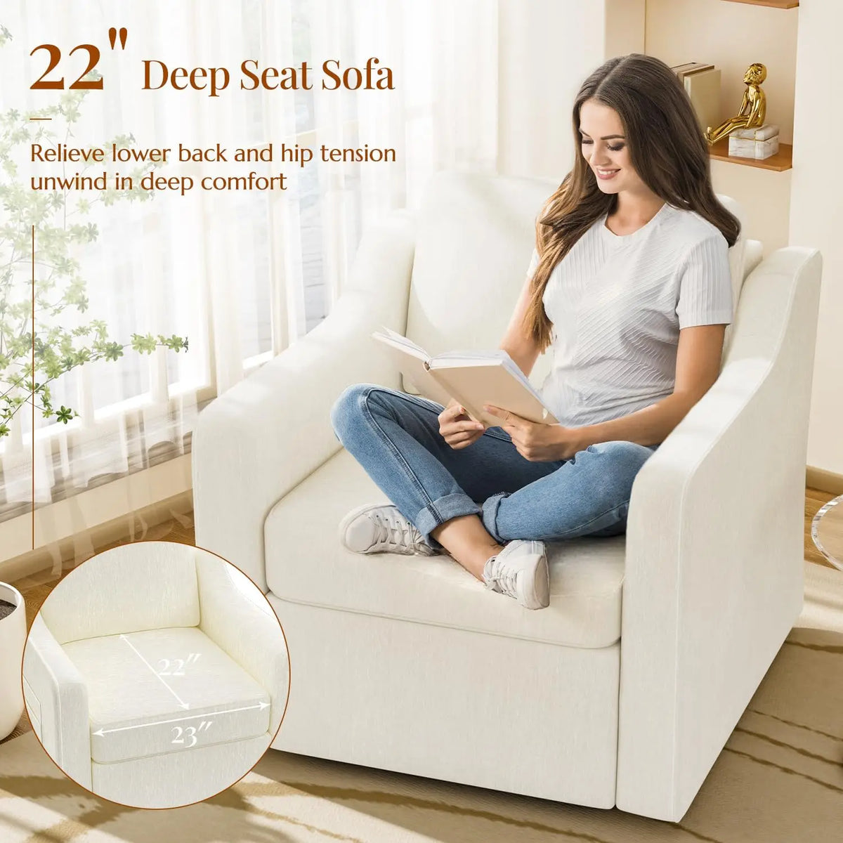 360 Degree Swivel Accent Chair for Comfortable Living Rooms