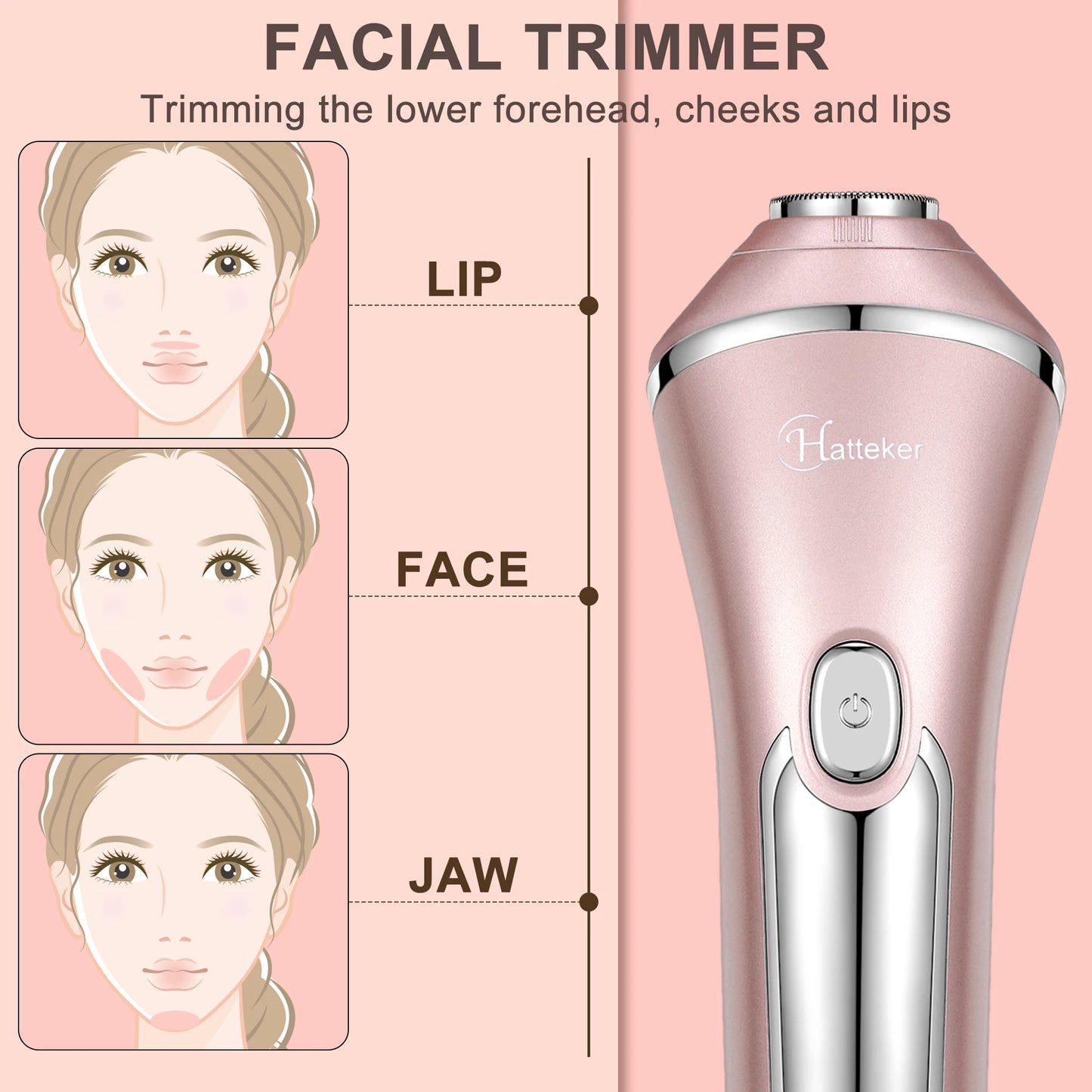 Hatteker 3-In-1 Epilator For Women USB Rechargeable Hair Removal