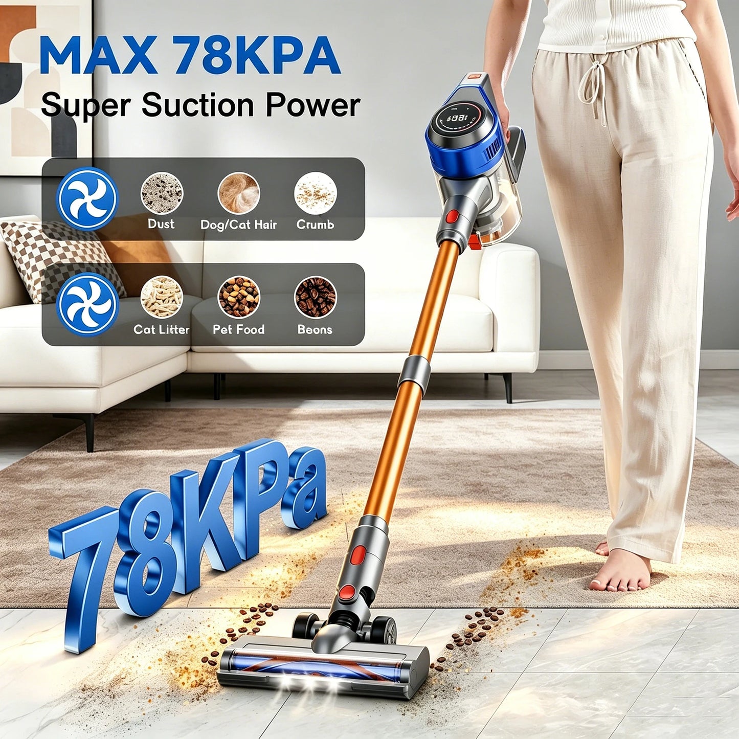 Honki Cordless Wet Dry Handheld Vacuum Cleaner With Powerful Suction