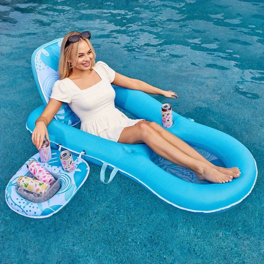 Joyfy Convertible Pool Lounger 2-In-1 With Cup Holders