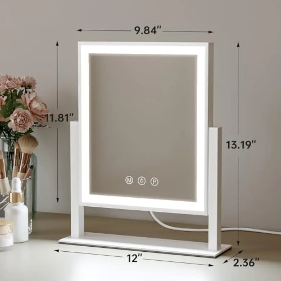 Lighted Makeup Vanity Mirror With Dimmable Touch Controls And Rotation