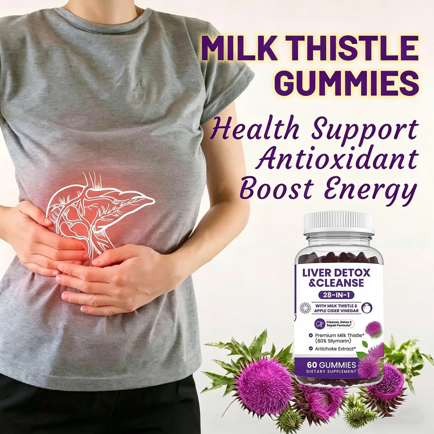 Liver Detox Gummies With Milk Thistle For Digestion And Immunity