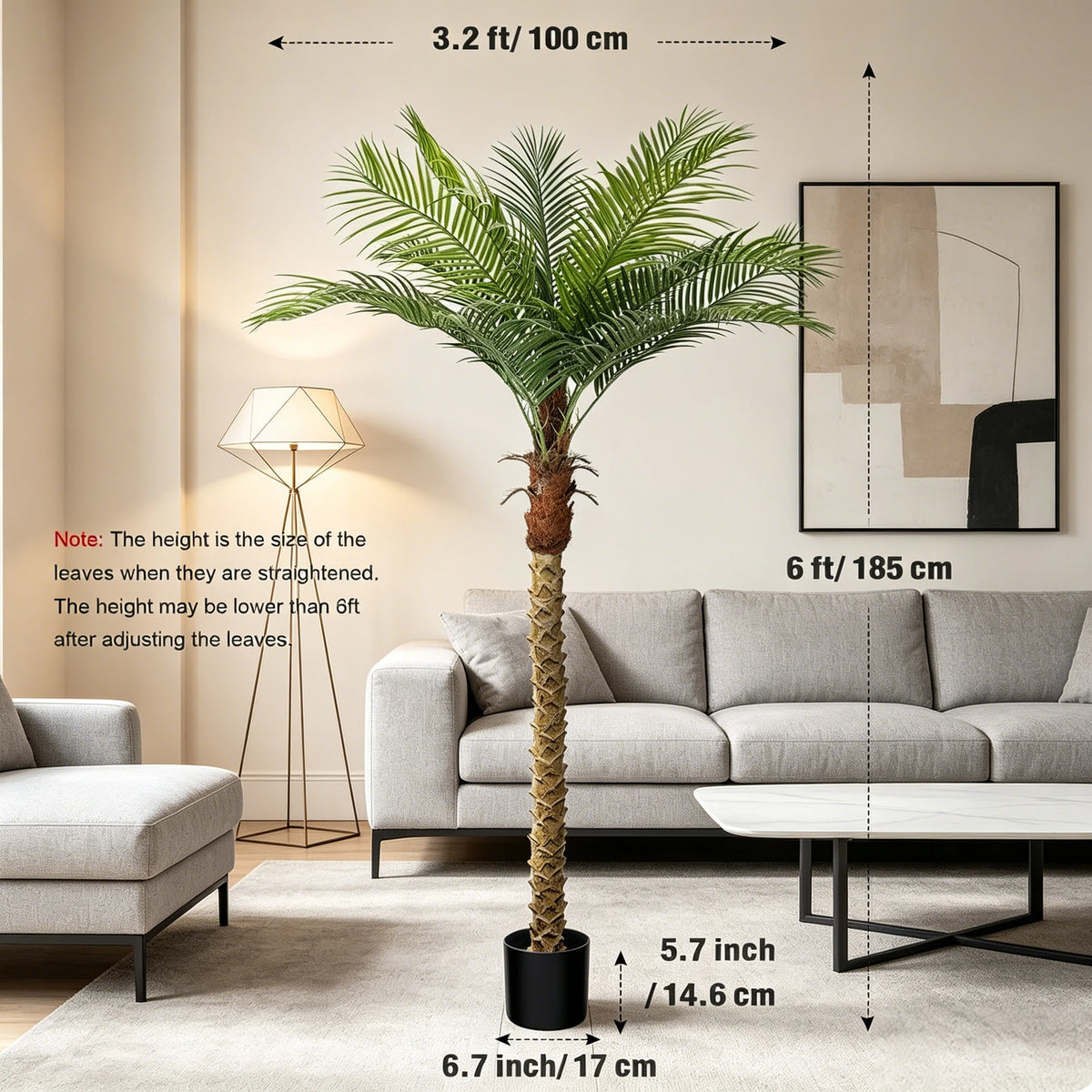 Olitree Artificial Golden Cane Palm Tree For Indoor Outdoor Decor