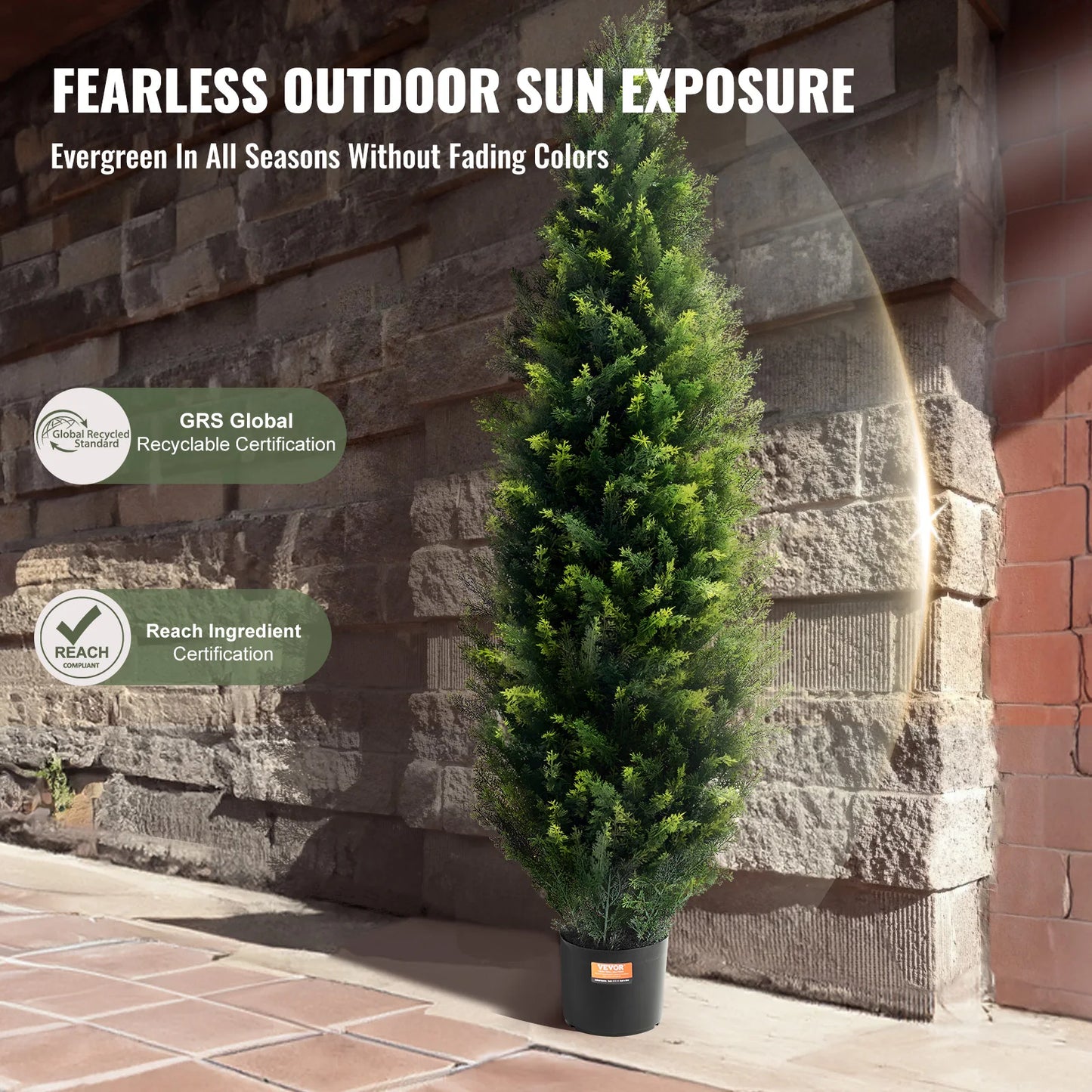 SucceBuy Artificial Cedar Topiary Evergreen Tree For Home Decor