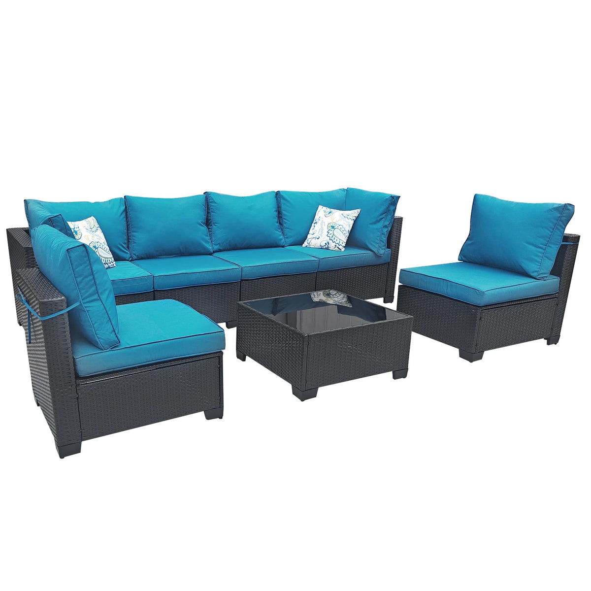 Outdoor Wicker Patio Conversation Furniture Set For Backyard