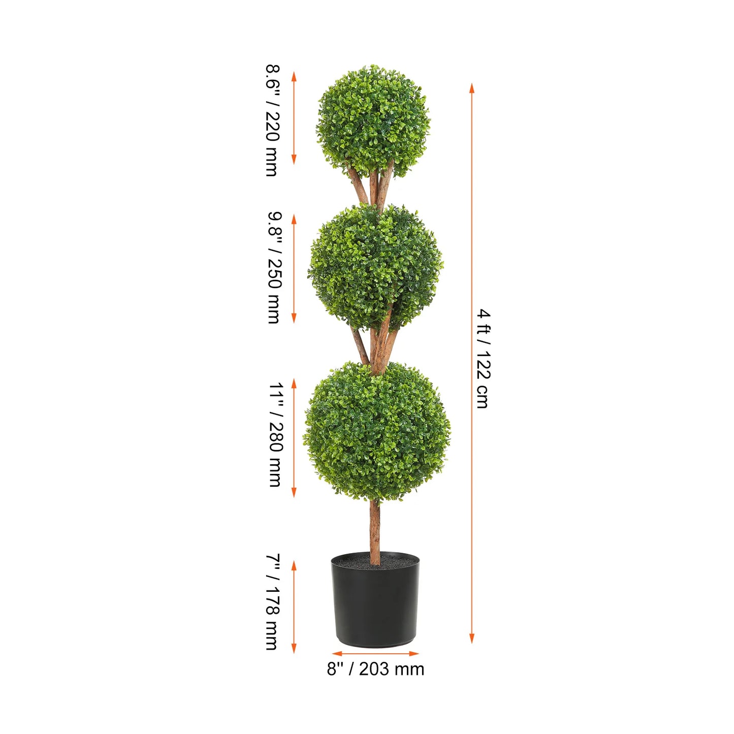 Artificial Boxwood Spiral Topiary Outdoor Garden Decor Plant