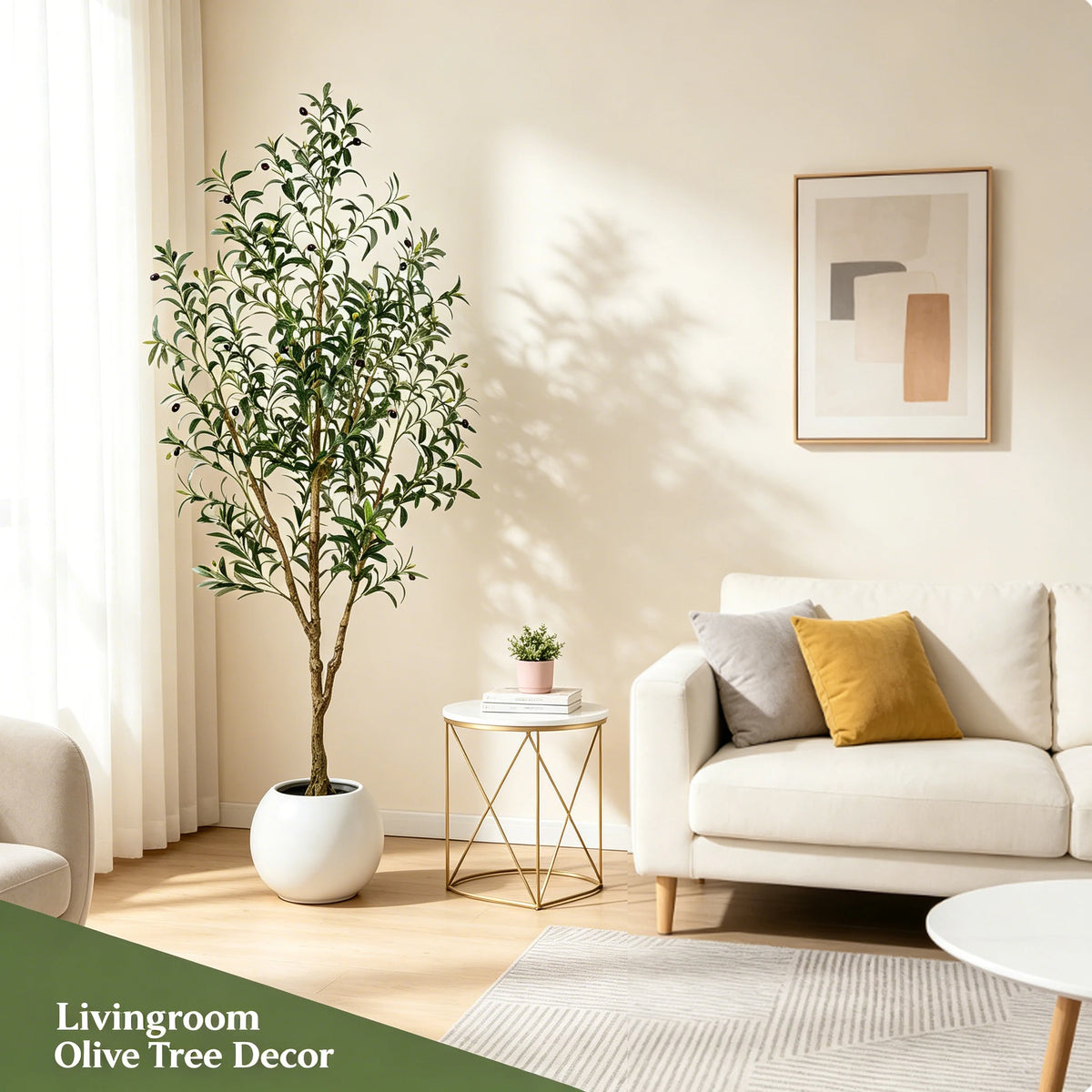 Olitree Artificial Olive Tree With Lifelike Fruits For Home Decor