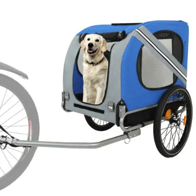Foldable Pet Bicycle Trailer With Steel Frame For Outdoor Adventures