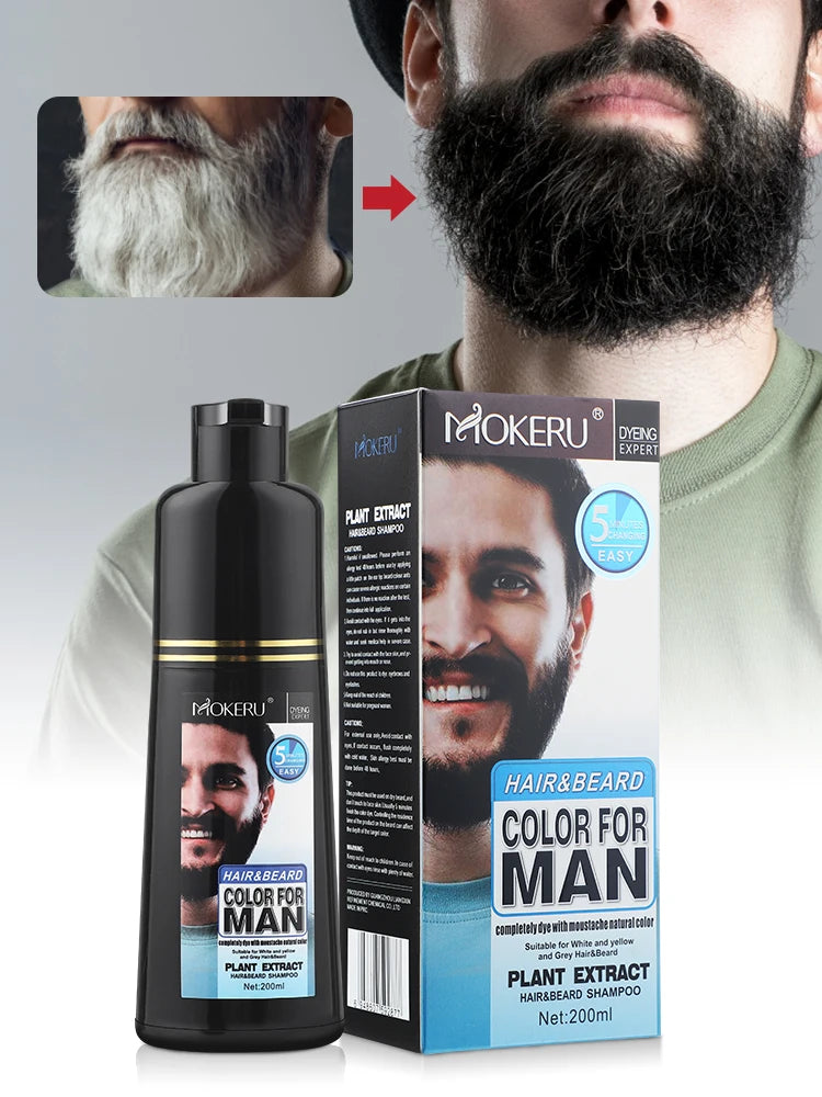 Ms.Dear Beard Dye Shampoo For Men Nourishing Repair And Coverage