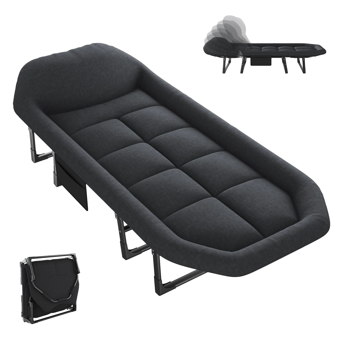 JHK Folding Camping Cot With Mattress, Lightweight 450 Lb Capacity
