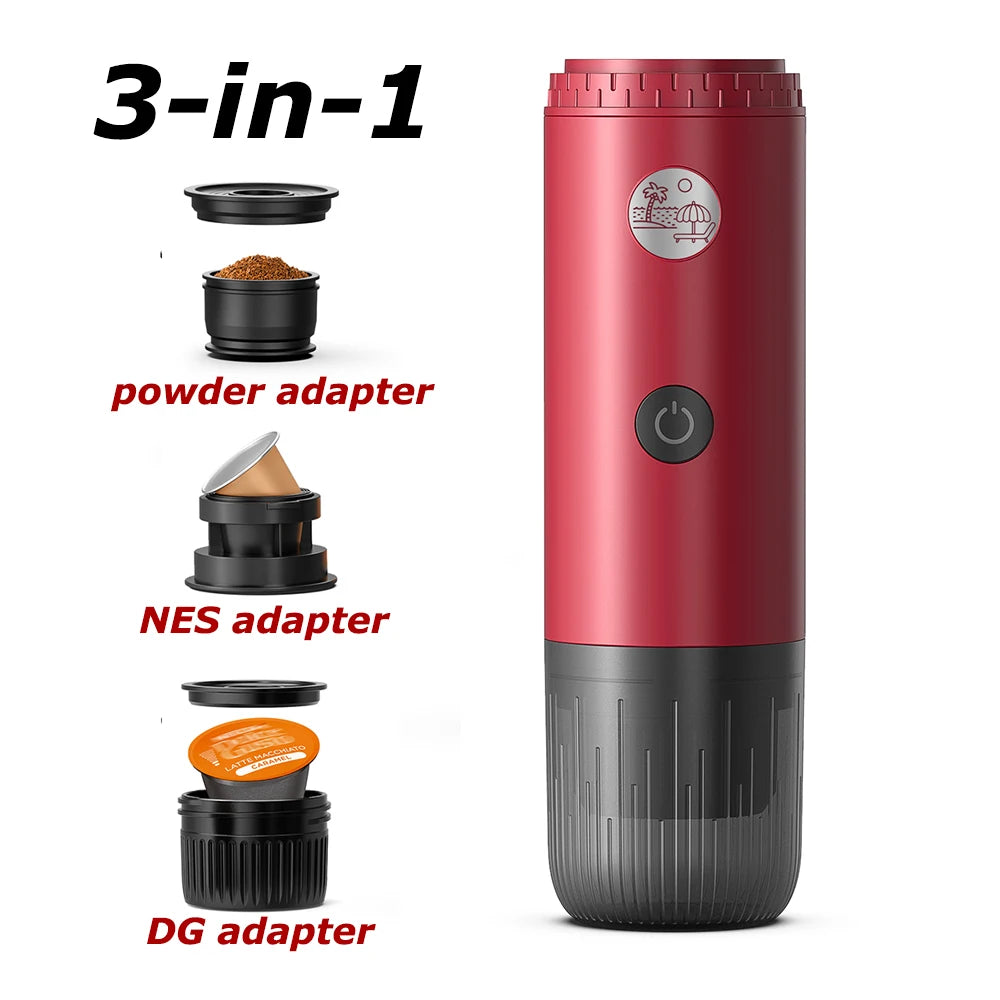 Portable 2-In-1 and 3-In-1 Capsule and Ground Coffee Maker