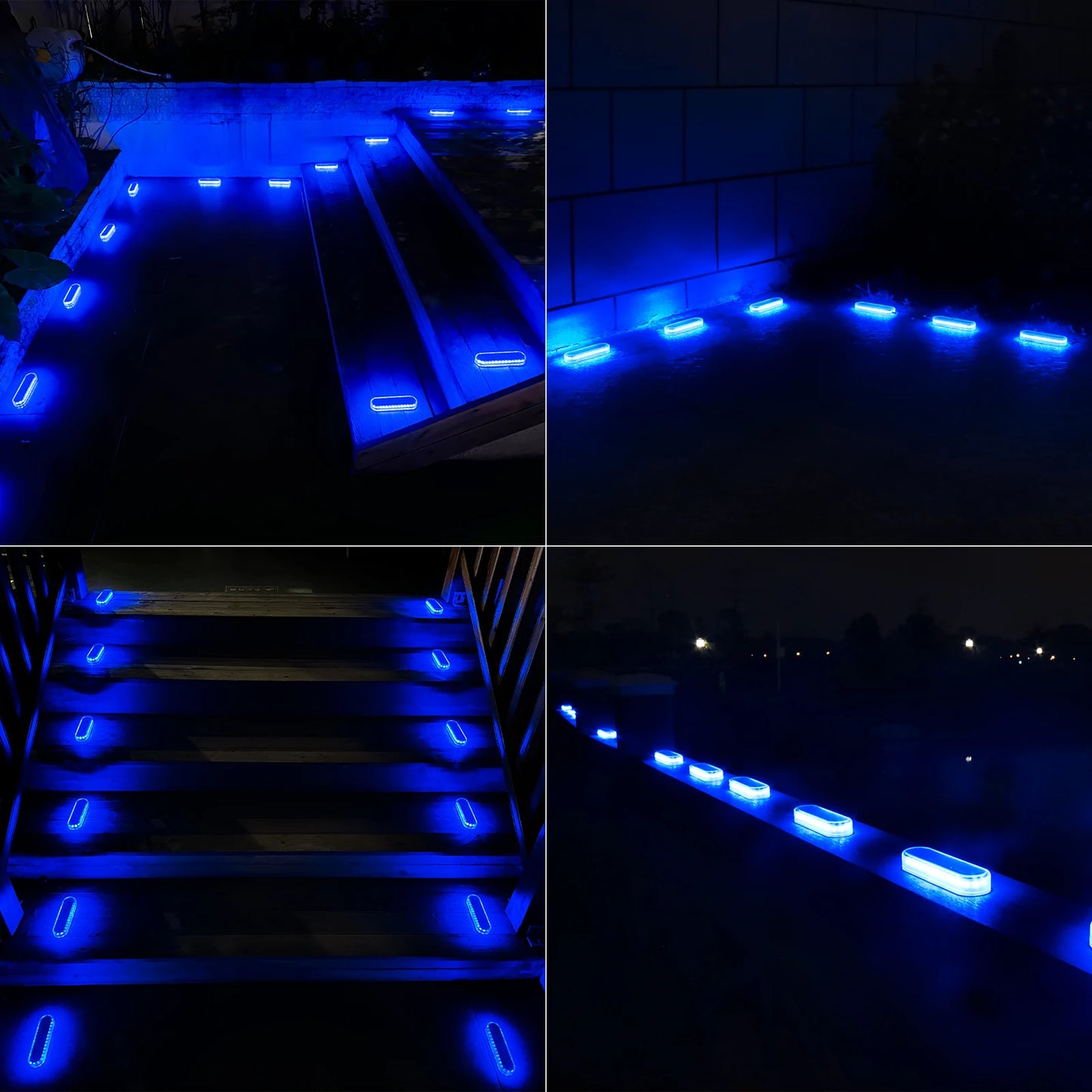 4 Pack Solar LEDs Deck Lights IP68 Automatic On Off