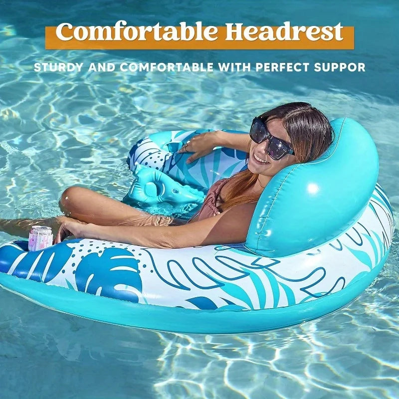 2 Pack Inflatable Pool Chairs Floats Hammock Noodle For Summer Water Fun
