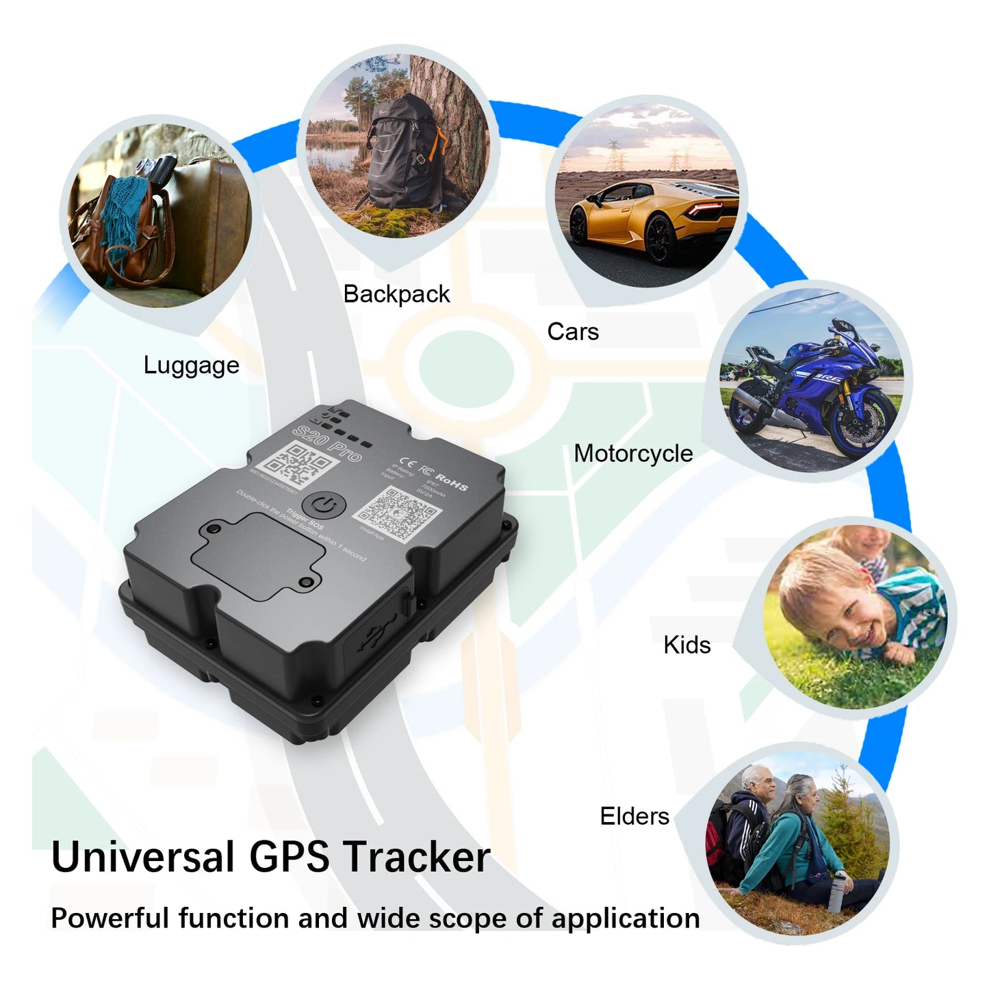 Wanwaytech 4G GPS Vehicle Tracker With 7500mAh Battery Long Life
