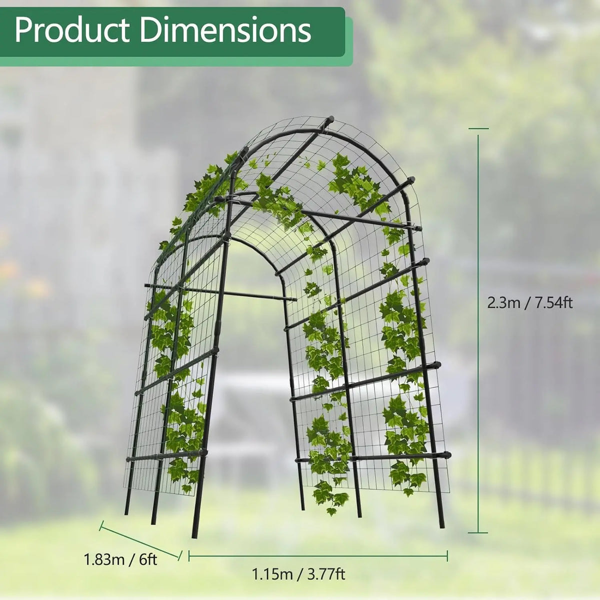 Tacleekii Metal Garden Arch Trellis For Climbing Plants