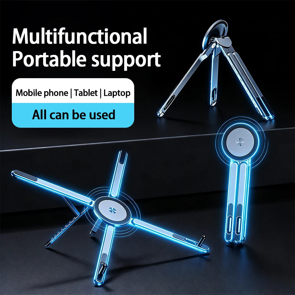 Multifunctional Magnetic Phone Holder Foldable Tripod Desk Stand