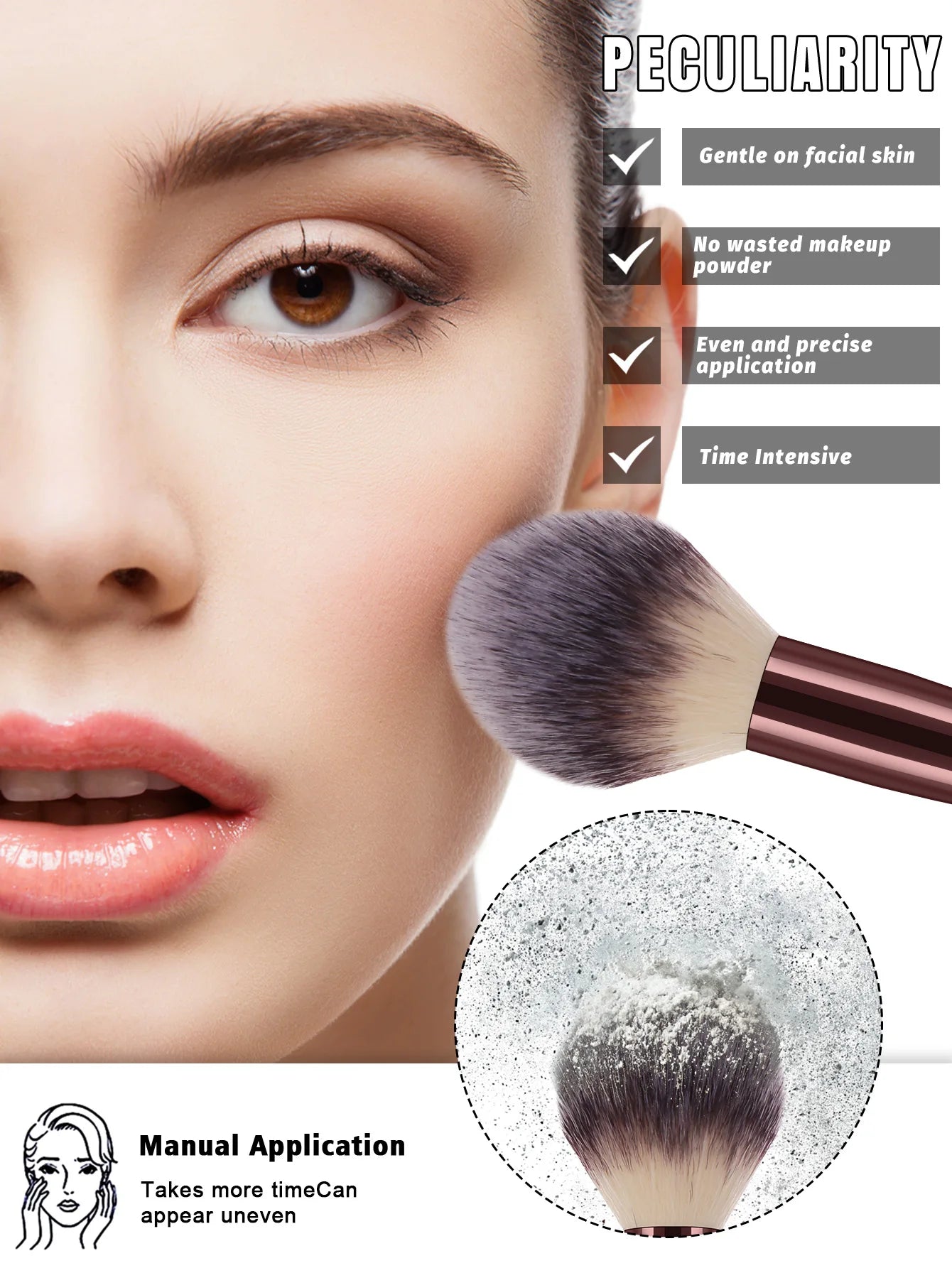 32 Piece Premium Makeup Brush Set With Synthetic Hair Bristles For Eyeshadow