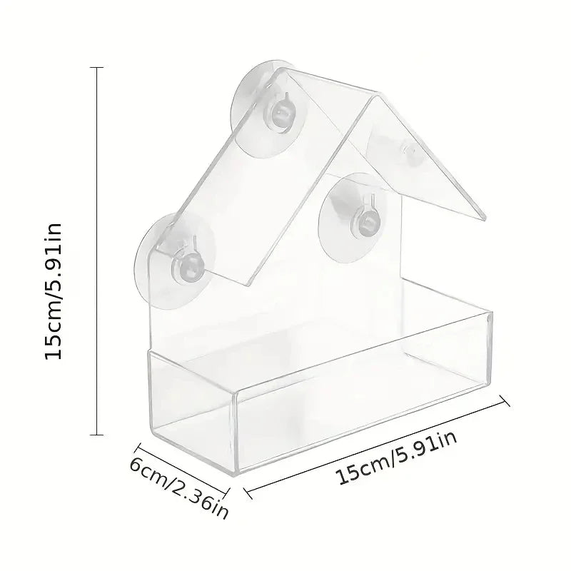Acrylic Hanging Bird Feeder With Clear Viewing Window For Garden