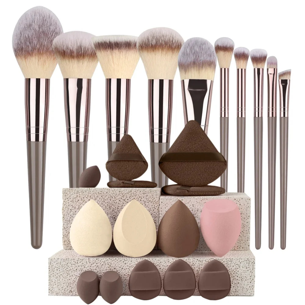 Premium Makeup Brushes Set 3-20 Pcs Synthetic Kabuki Tools