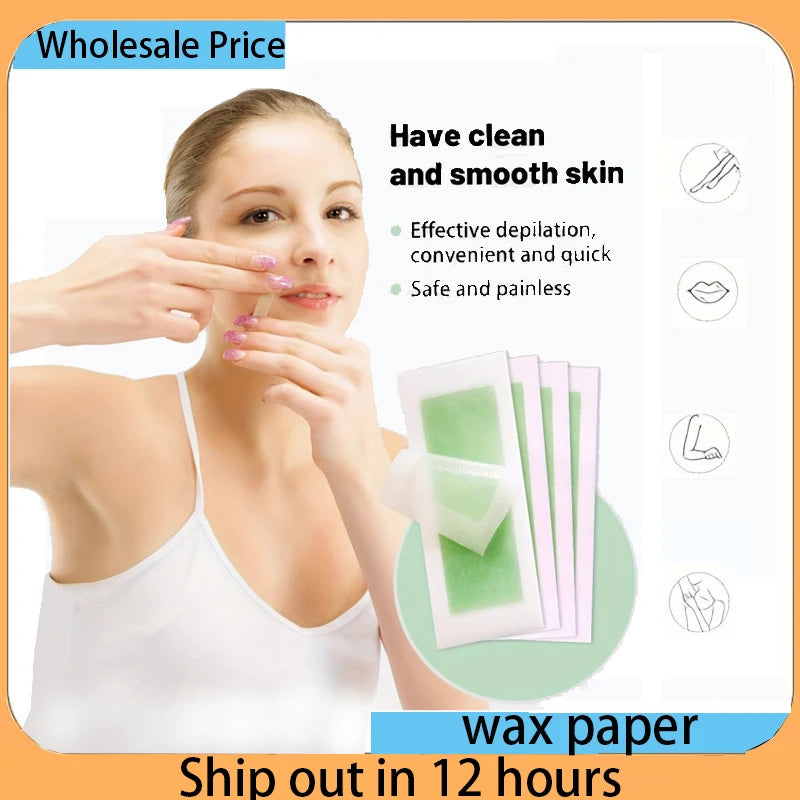 Double Sided Facial Wax Strips Kit Quick Painless Hair Removal