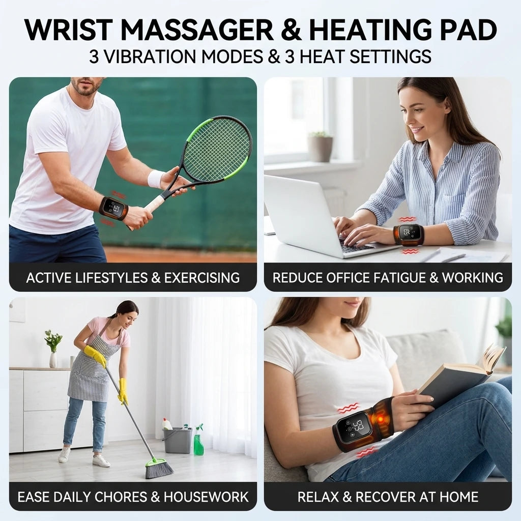 DearBeauty Wrist Massager With Heat, Rechargeable, 3 Heat Levels