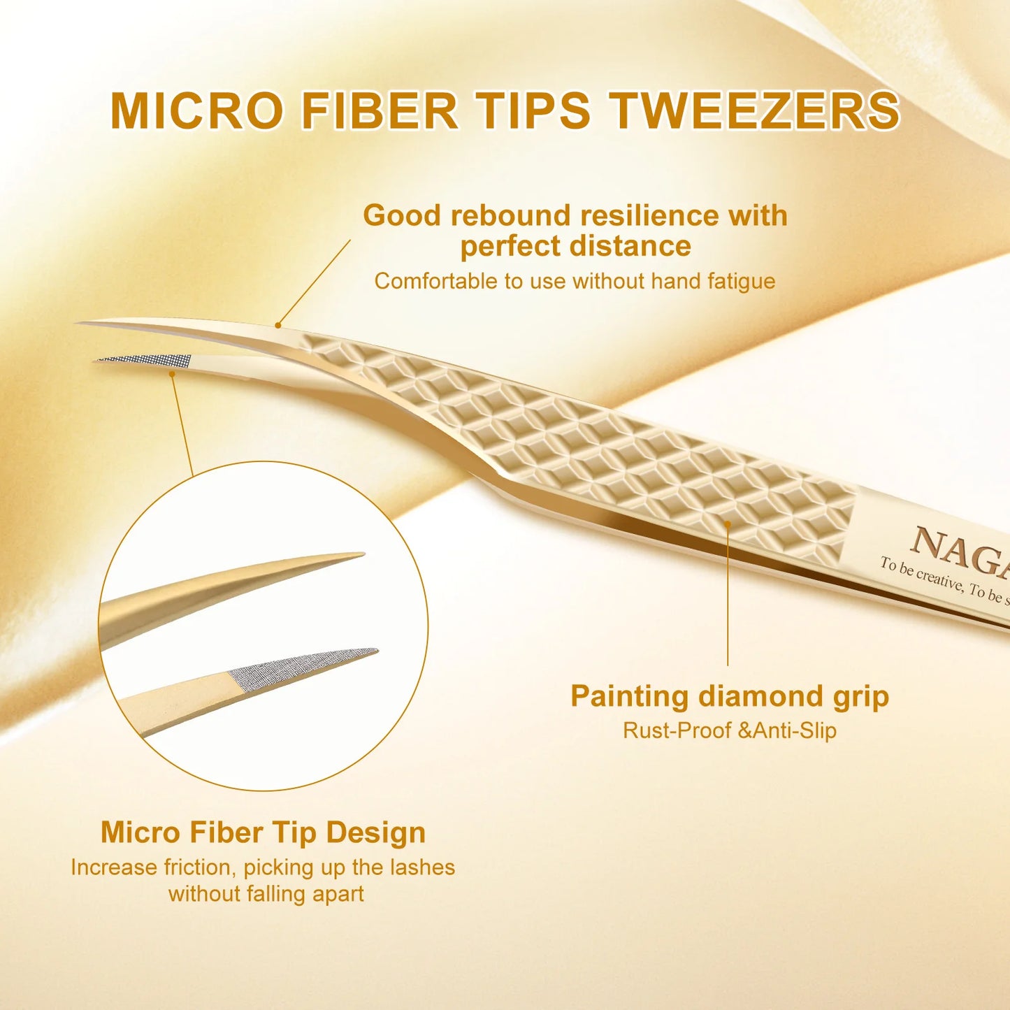 Nagaraku AG Eyelash Extension Tweezers For Volume Fans Fiber Tip