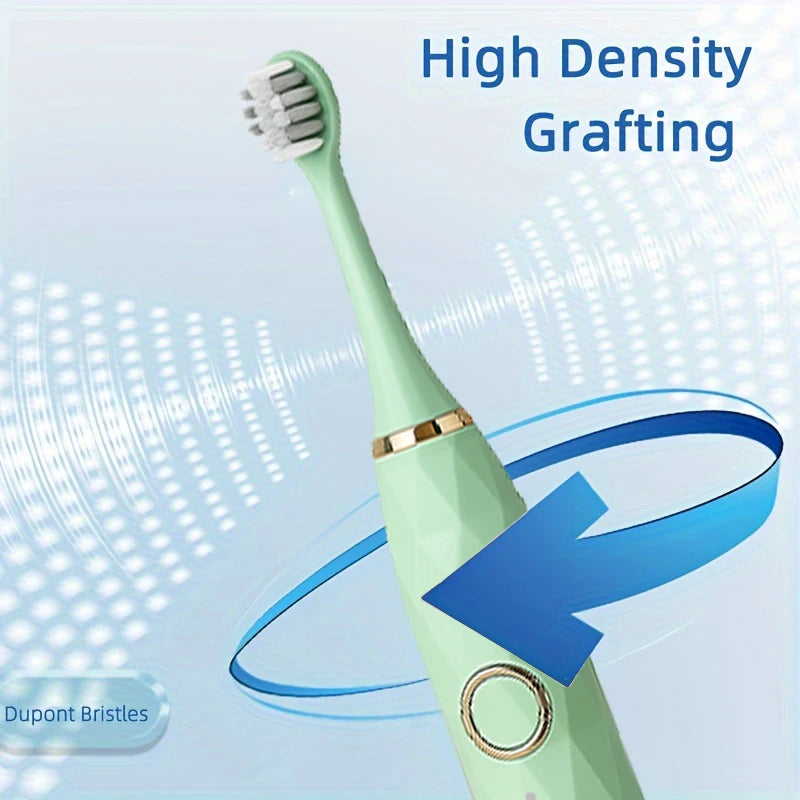 Electric Toothbrush Rotary Cleaning With Timer USB Rechargeable 10 Heads