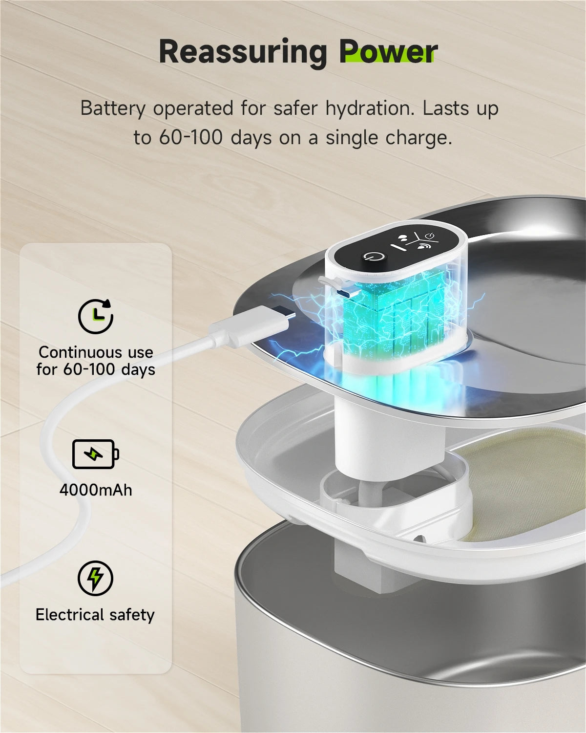 Apetdola Wireless Auto Sensor Cat Pet Water Fountain Drinking Dispenser