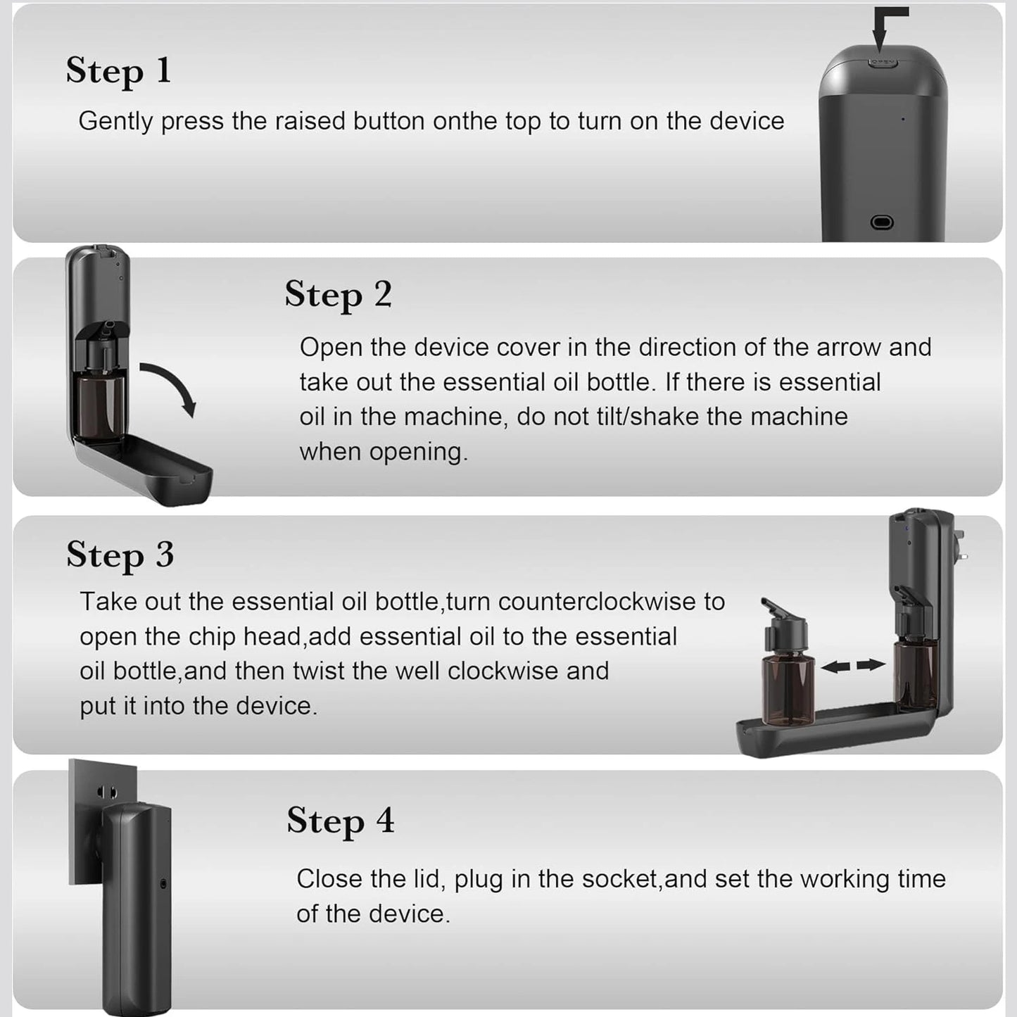 NAMSTE Plug In Smart Bluetooth Oil Diffuser Rooms Waterless Aromatherapy
