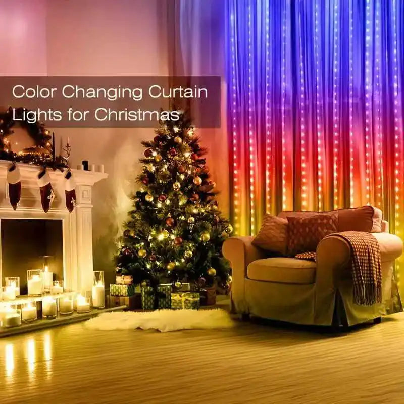 ELEGORRY Waterproof Music Sync LED Curtain Lights With Remote