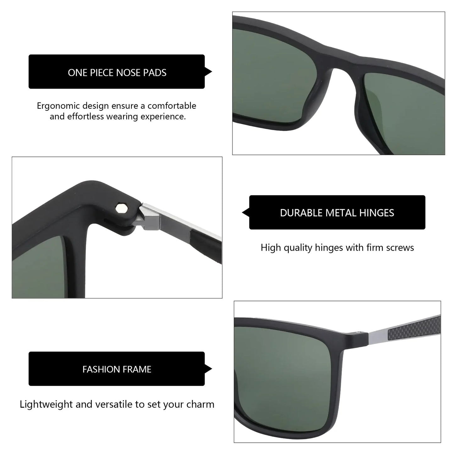 Zenottic Polarized Sunglasses For Men Ultralight Carbon Fiber Frame UV400