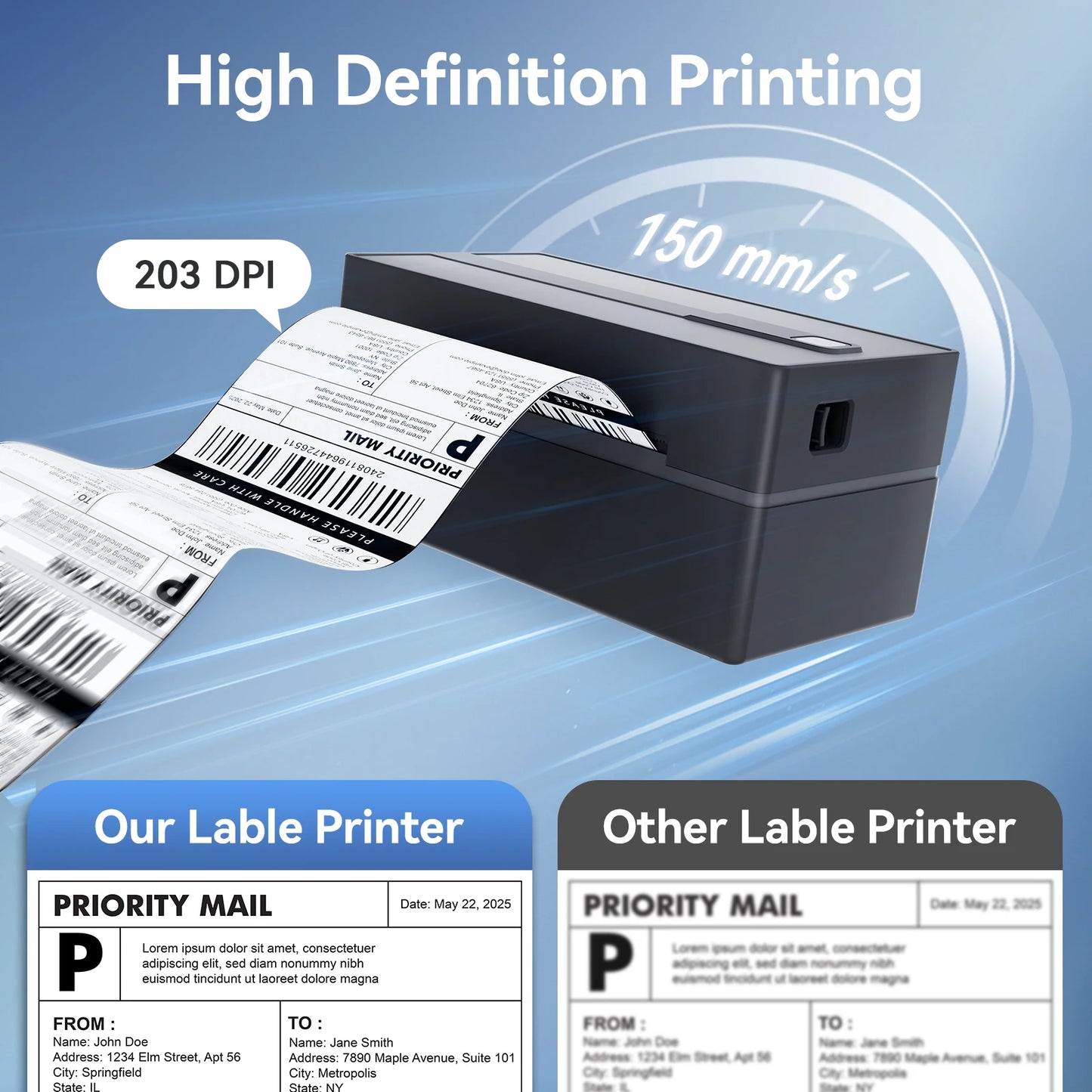 TakeYou Thermal Label Printer Portable Bluetooth USB 203 DPI