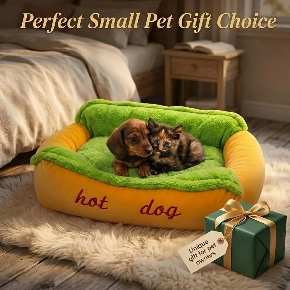 Cozy Sausage Pet Bed With Secure Base And Washable Corduroy
