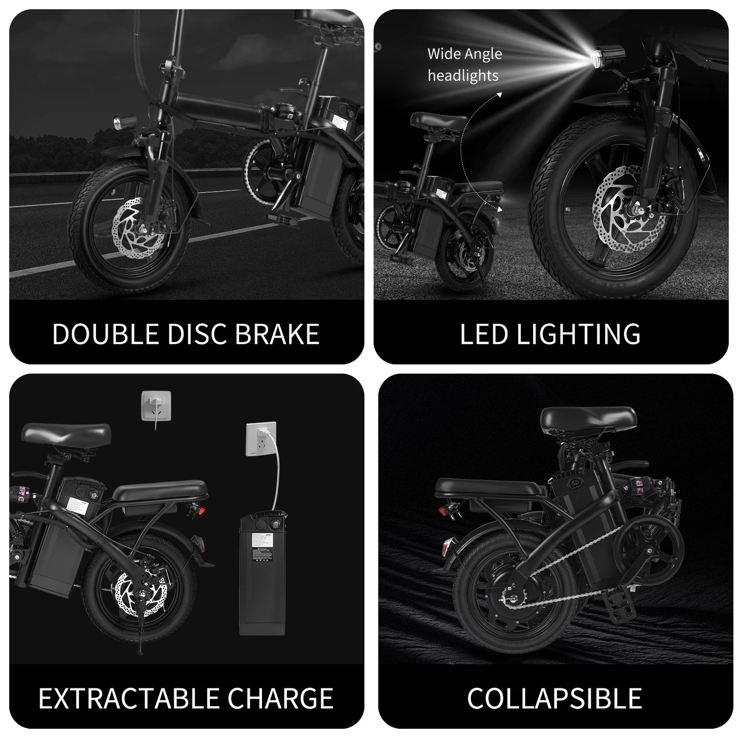 Terrosor 500W Folding Electric Bike With Dual Disc Brakes 22Miles