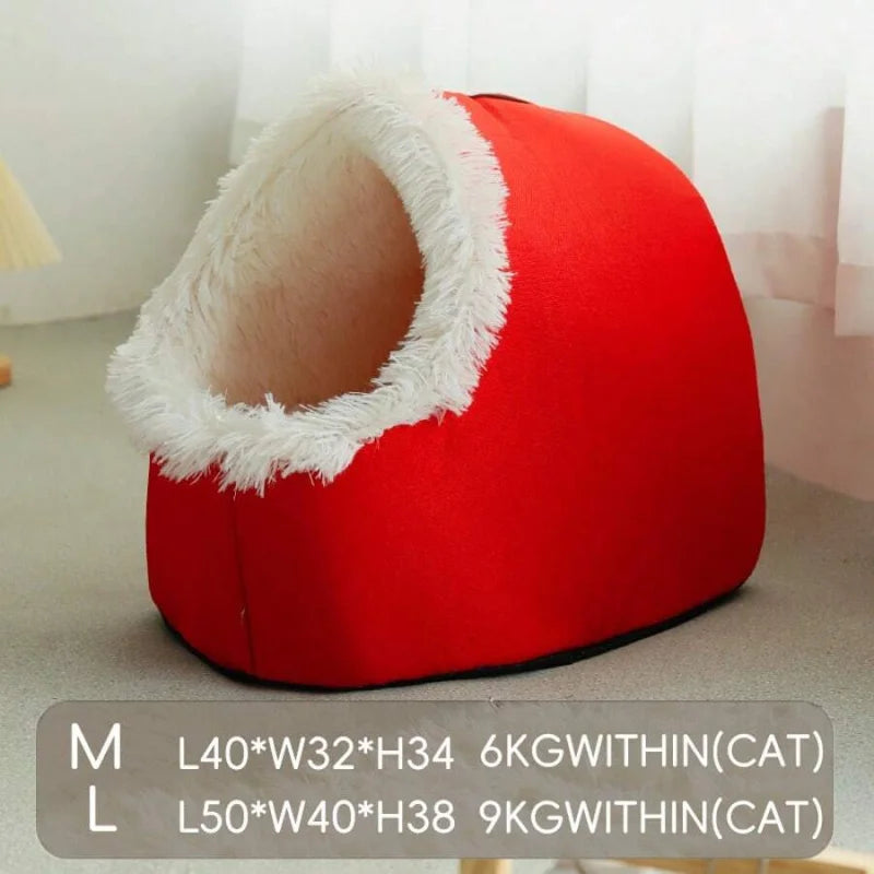 Soft Warm Cave Pet Bed Cozy Polyester House For Pets