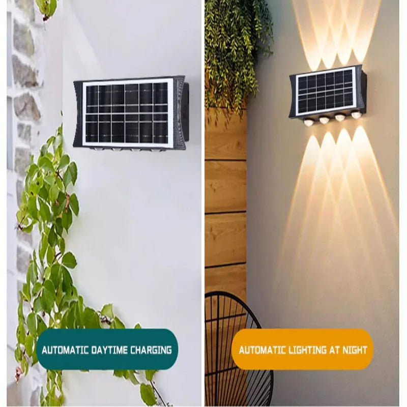 Waterproof Solar LED Wall Lamp Outdoor Garden Patio Decor