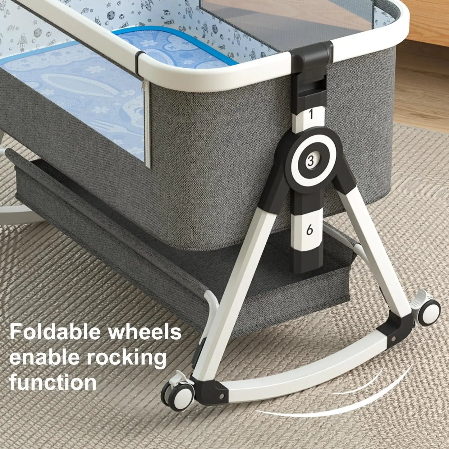 Jetting Baby Bassinet Bedside Sleeper With Mosquito Net And Storage