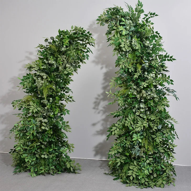 180Cm Artificial Cow Horn Flower & Green Plant Arrangement – Ideal for Proposal Scene, Wedding Arch Decor & Stunning Background