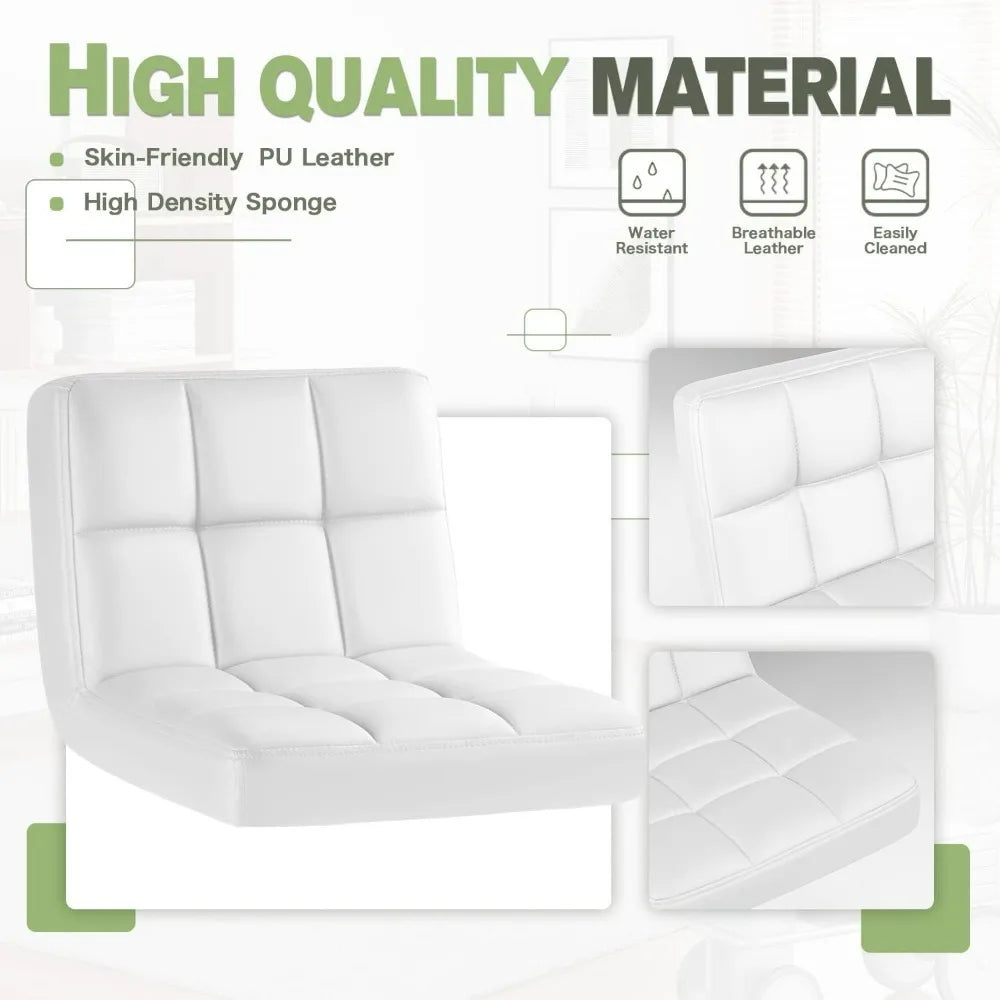 Furmax Modern Swivel Adjustable PU Leather Bar Stools Set of Two